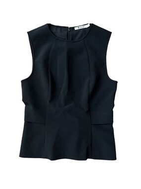T by Alexander Wang Sleeveless Top Black Structured Blouse Classic Size 0